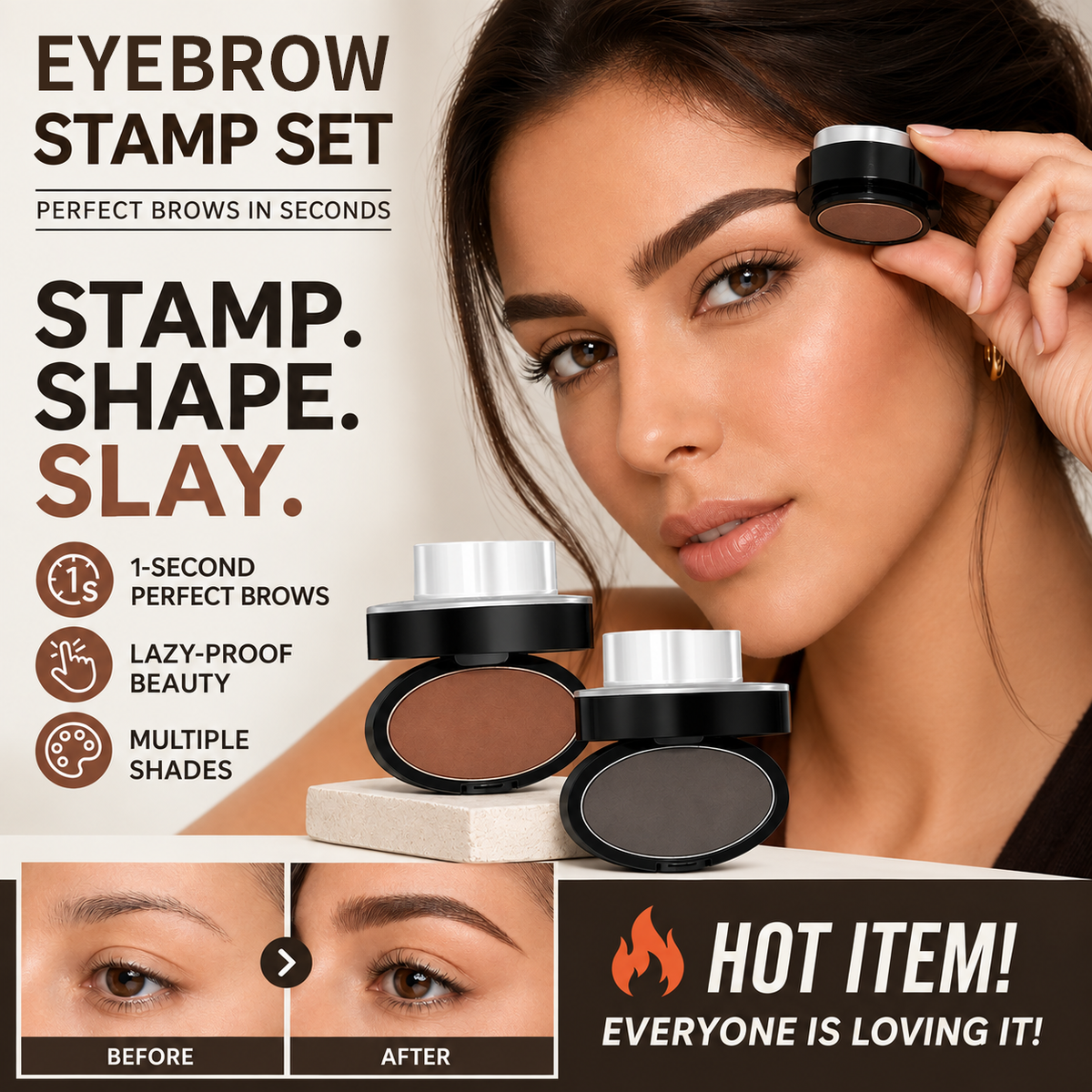 Deluxe LOVILDS EYEBROW Stamp Set – Perfect, Defined Brows in Seconds