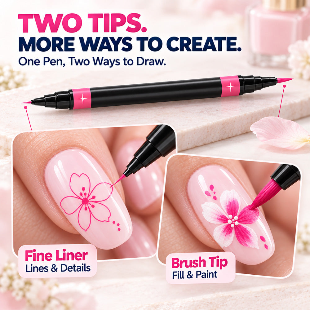 24-Color Dual-Tip Nail Art Pens  DIY Your Own Halloween, Christmas & Everyday Nail Designs