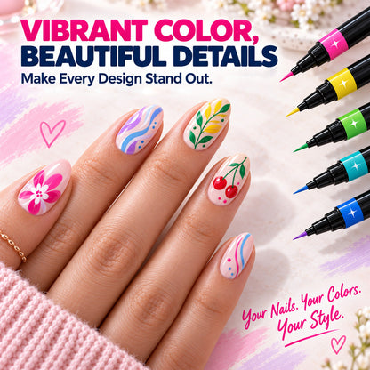 24-Color Dual-Tip Nail Art Pens  DIY Your Own Halloween, Christmas & Everyday Nail Designs