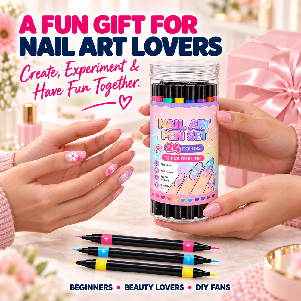 24-Color Dual-Tip Nail Art Pens  DIY Your Own Halloween, Christmas & Everyday Nail Designs